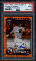 2024 Topps Chrome Sapphire Orange Refractor Jasson Dominguez RC Auto 16/25 PSA 9