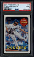 SOLD 185222 2018 Topps Heritage Action Variations 216 Clayton Kershaw SP PSA 9 MINT
