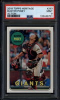 2018 Topps Heritage Action Variations 293 Buster Posey SP PSA 9 MINT