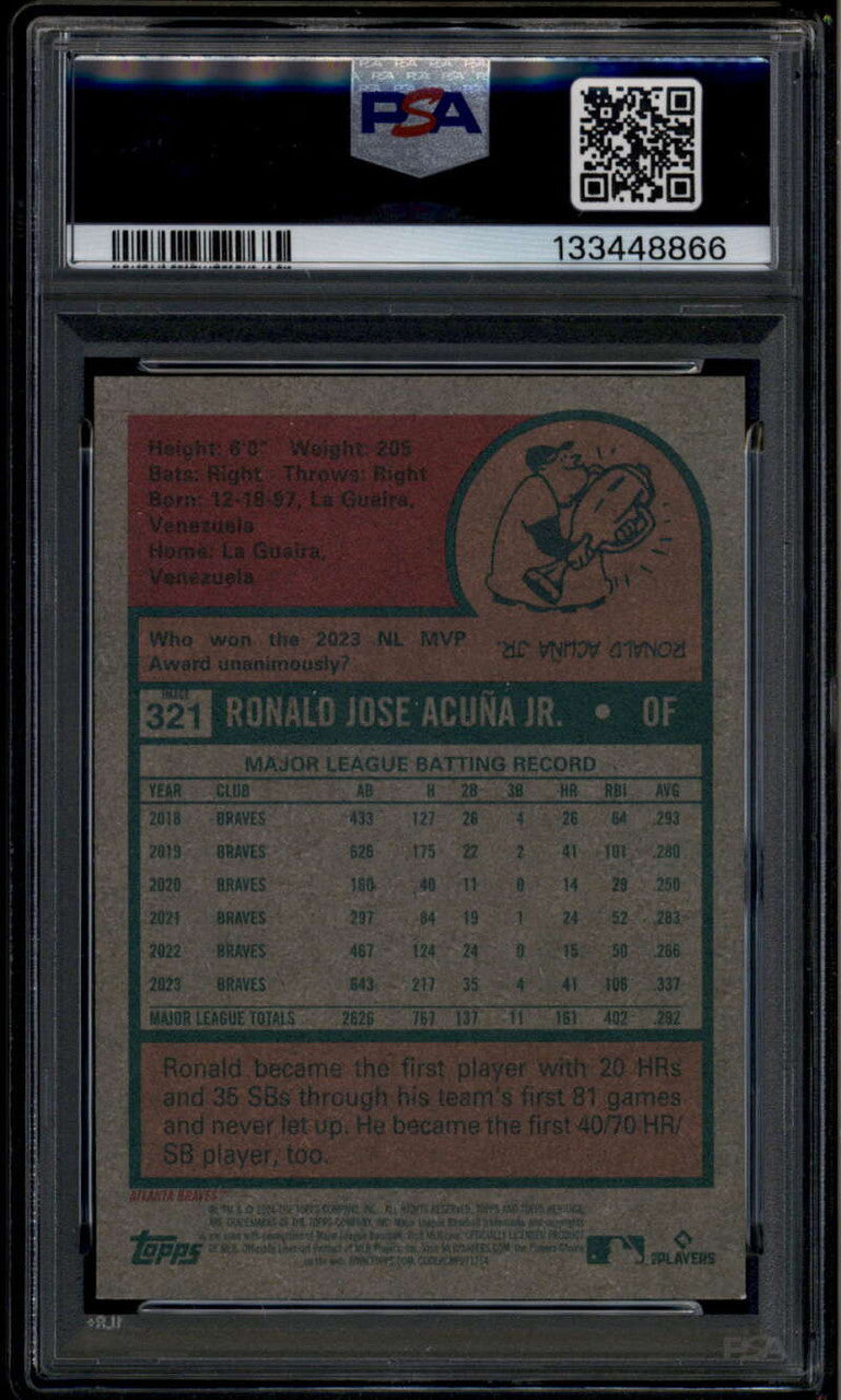 2024 Topps Heritage Image Variations 321 Ronald Acuna Jr. SP PSA 9 MINT