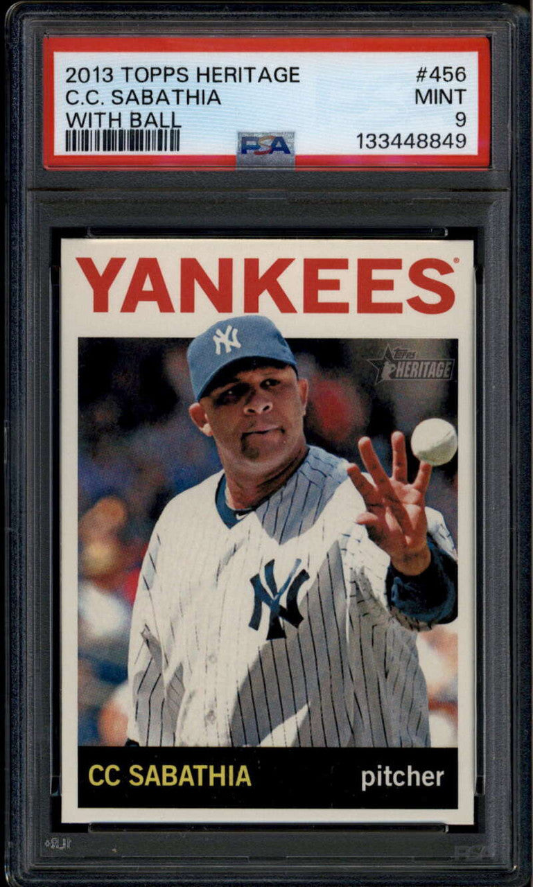 2013 Topps Heritage 456b CC Sabathia With Ball Action Variation SP PSA 9 MINT