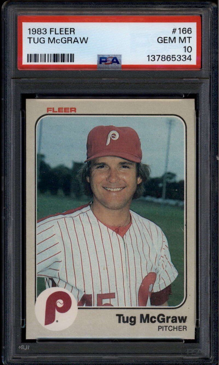 SOLD 185259 1983 Fleer 166 Tug McGraw PSA 10 GEM MT