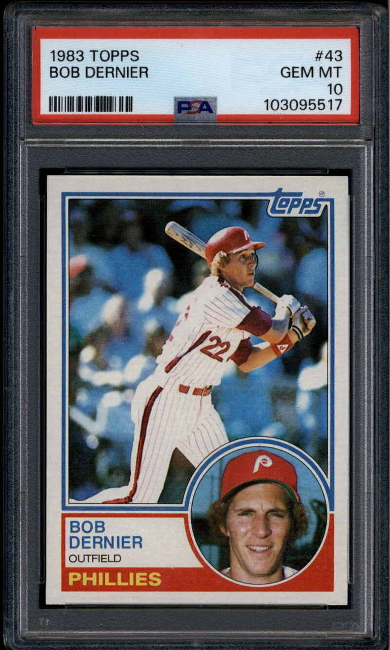 SOLD 185260 1983 Topps 43 Bob Dernier PSA 10 GEM MT