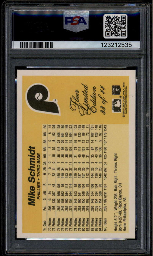 1985 Fleer Limited Edition 33 Mike Schmidt PSA 10 GEM MT