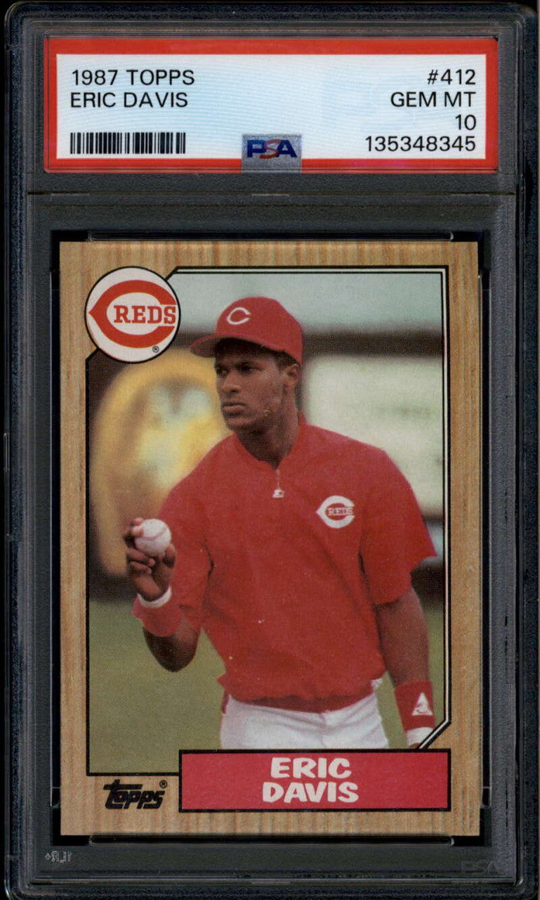 SOLD 185272 1987 Topps 412 Eric Davis PSA 10 GEM MT