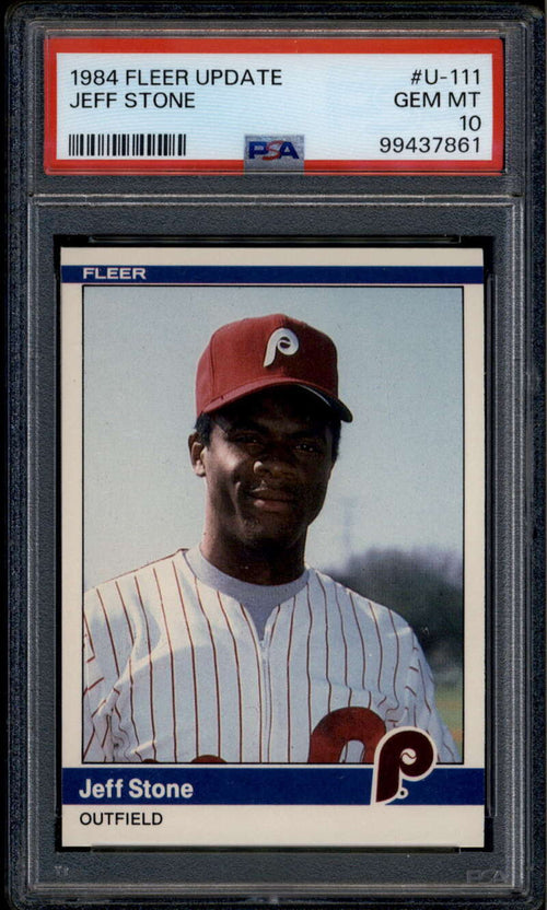 1984 Fleer Update u111 Jeff Stone XRC Rookie RC PSA 10 GEM MT