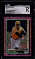 2025 Donruss Optic Pink Velocity Refractor 29 Paul Skenes 38/79 CGC 10 GEM MINT