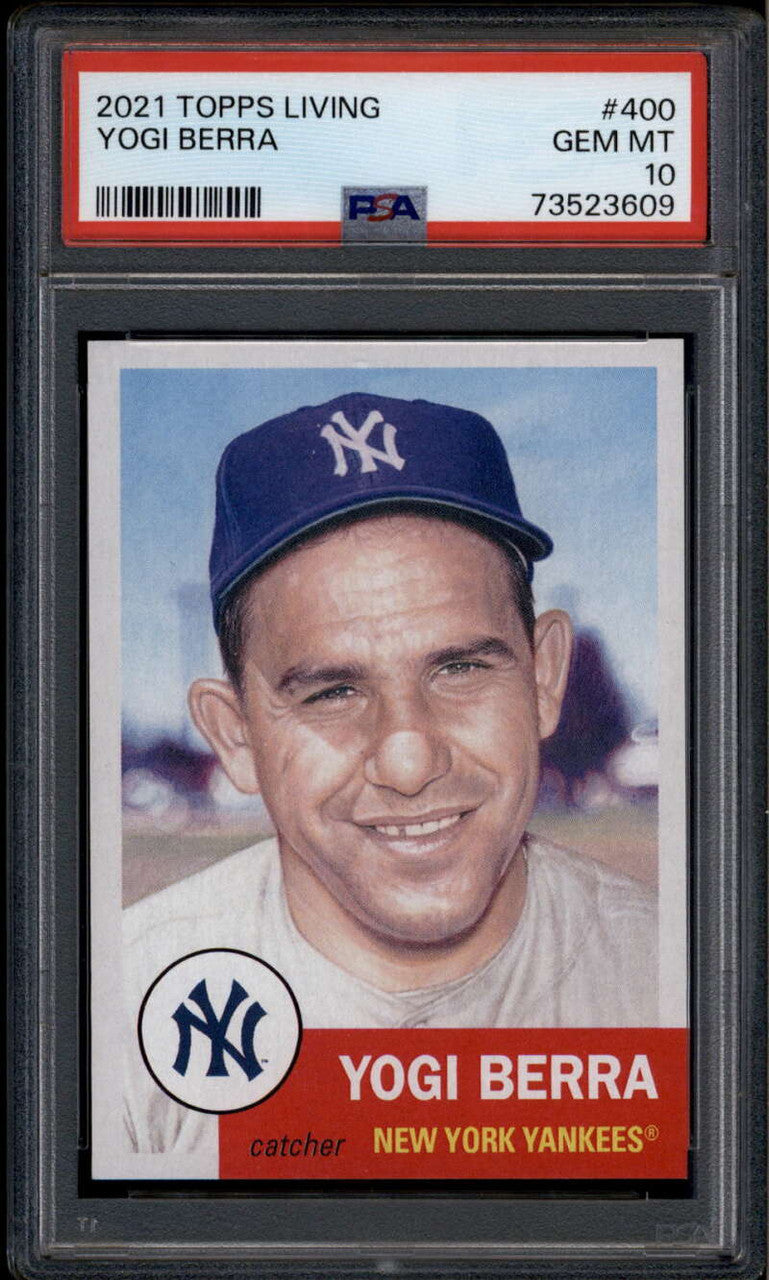 SOLD 185316 2021 Topps Living 400 Yogi Berra /4440 PSA 10 GEM MT