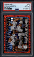 2024 Topps Red Foil 401 Dodgers Lineup Stays Dangerous Freeman Betts /199 PSA 10