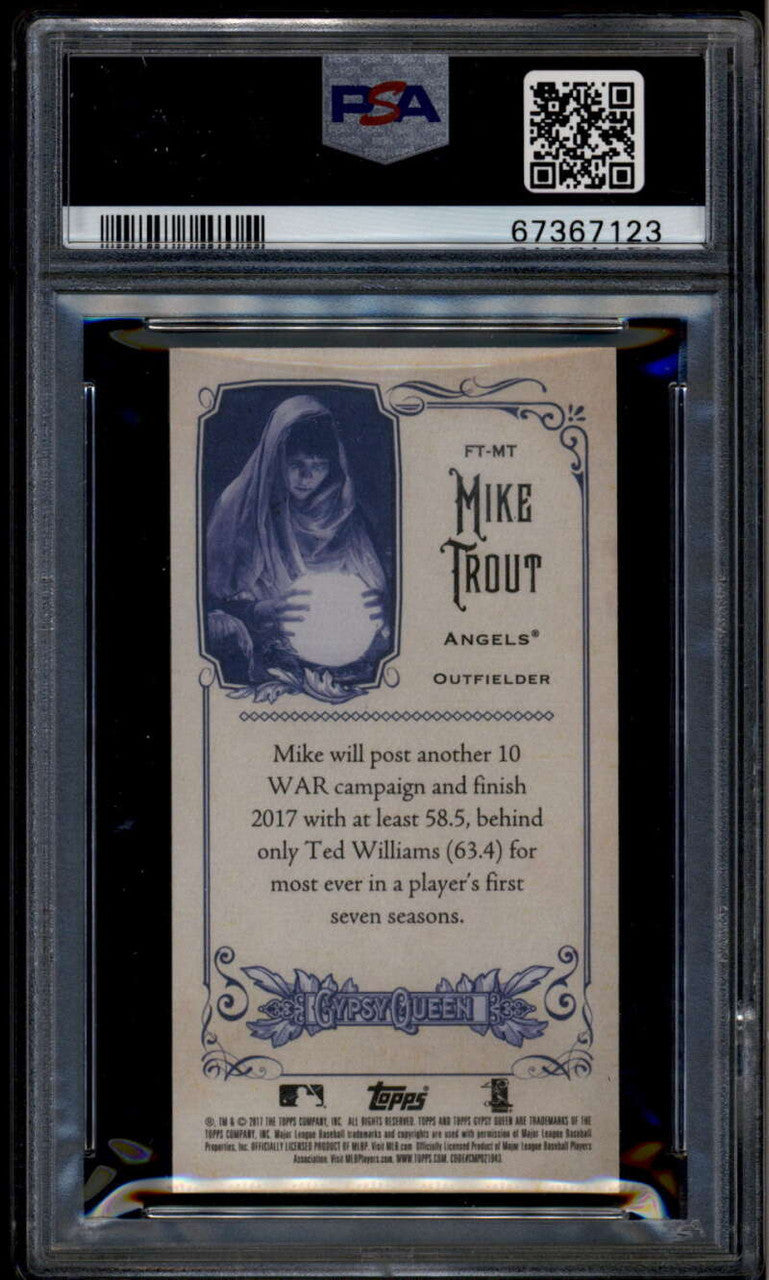 SOLD 185338 2017 Topps Gypsy Queen Fortune Teller Mini Red FTMT Mike Trout PSA 10 GEM MT