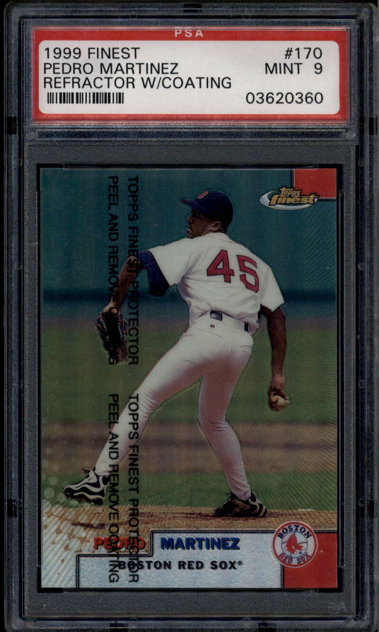 SOLD 185343 1999 Finest Refractor 170 Pedro Martinez w/ Coating PSA 9 MINT