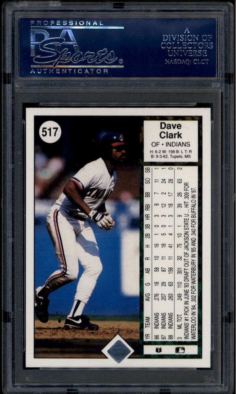 SOLD 185354 1989 Upper Deck 517 Dave Clark PSA 10 GEM MT POP 9