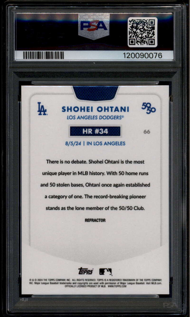 2024 Topps 50/50 Ohtani Chrome Refractor 66 Shohei Ohtani PSA 9 MINT