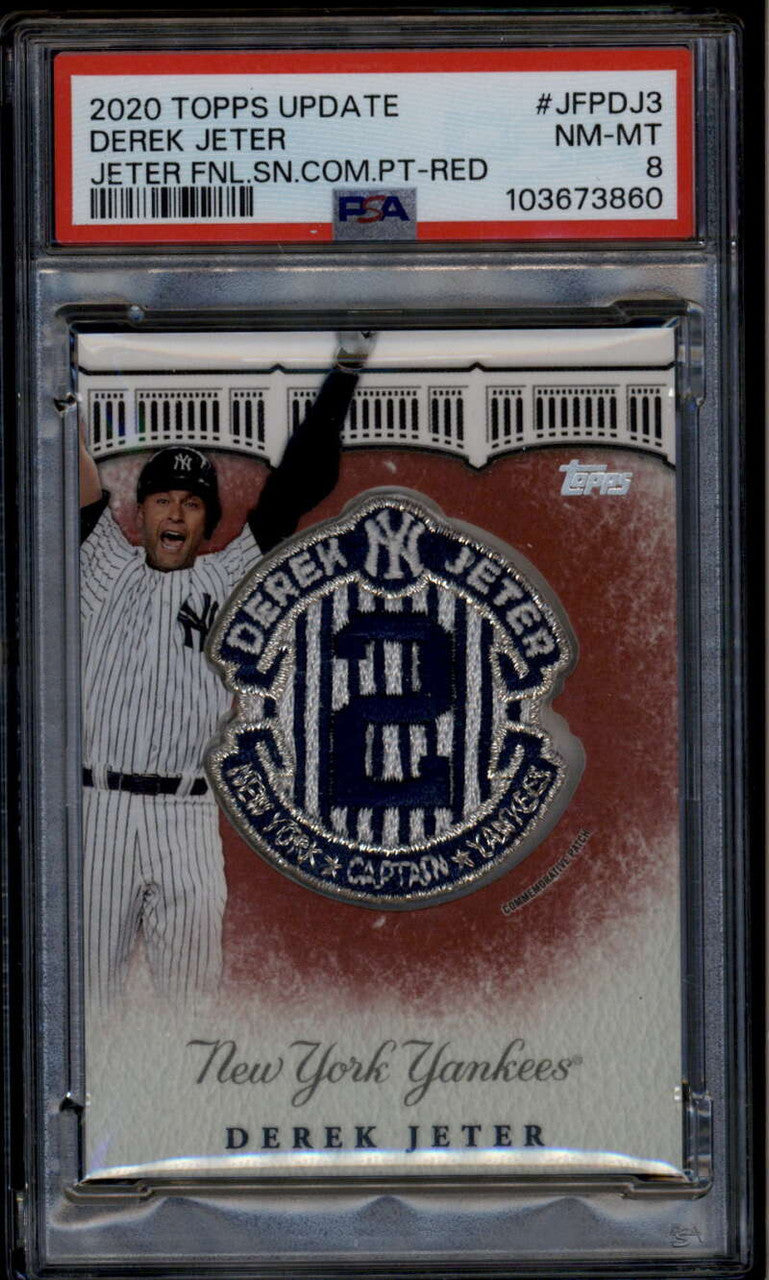 2020 Topps Update Final Season Patches Red jfpdj3 Derek Jeter Patch 1/10 PSA 8