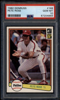 SOLD 185362 1982 Donruss 168 Pete Rose PSA 10 GEM MT