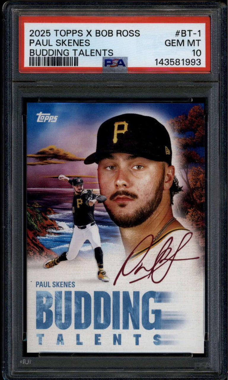 SOLD 185368 2025 Topps X Bob Ross The Joy of Baseball Budding Talents bt1 Paul Skenes PSA 10