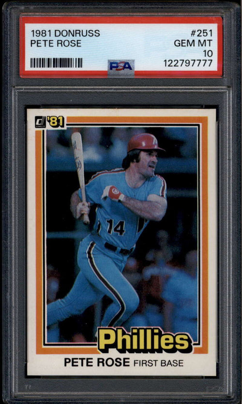 1981 Donruss 251 Pete Rose PSA 10 GEM MT