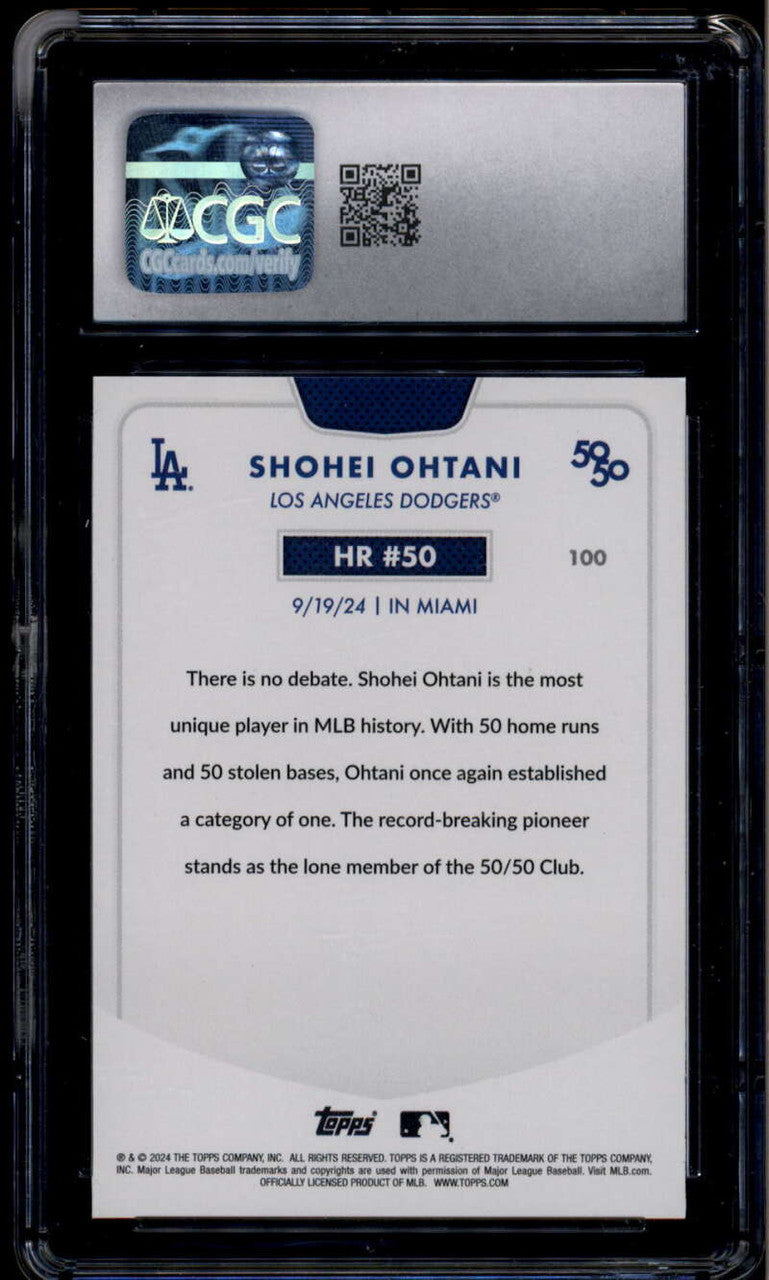 SOLD 185376 2024 Topps 50/50 Ohtani 100 Shohei Ohtani CGC 10 GEM MINT