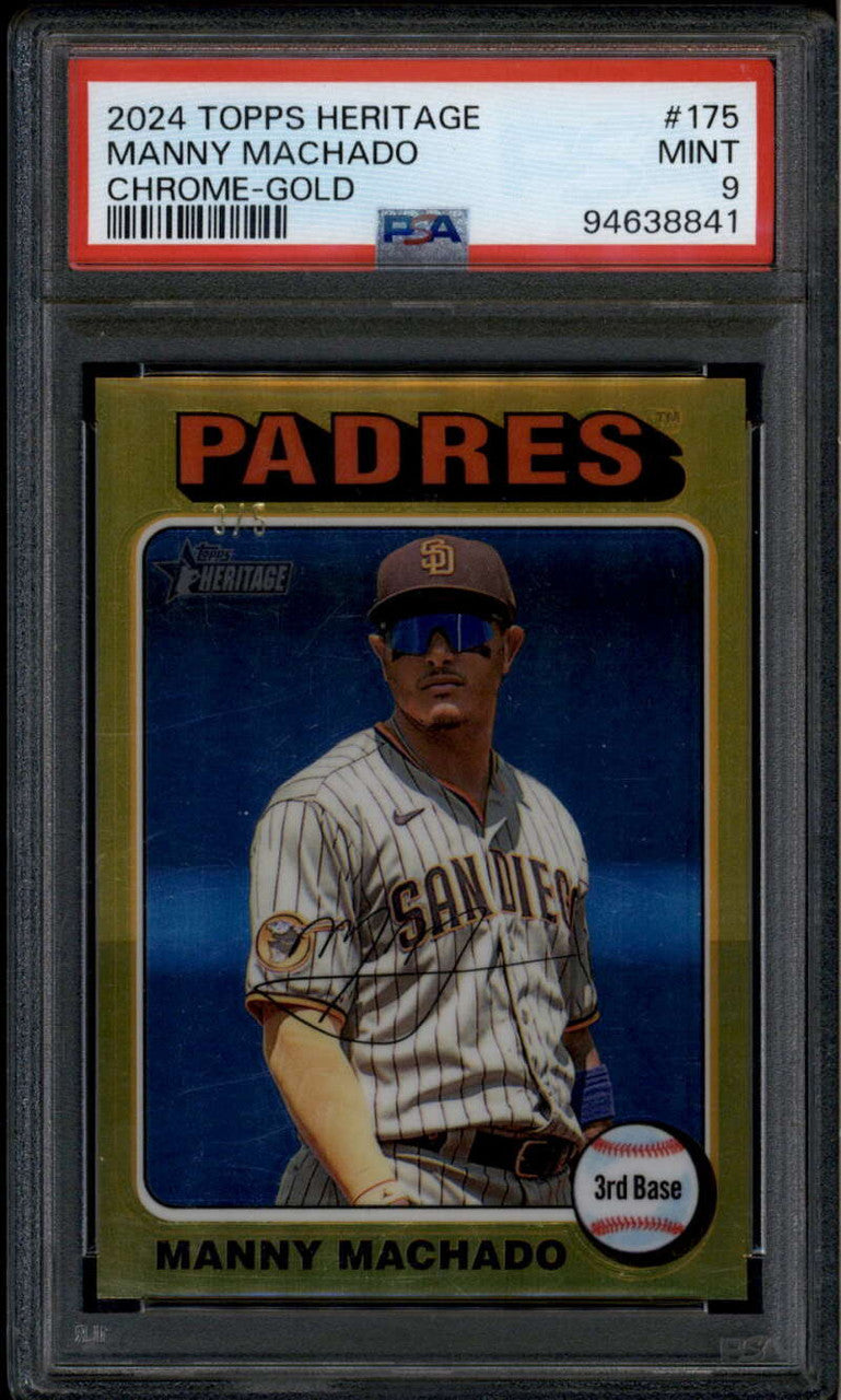 2024 Topps Heritage Chrome Gold Refractor 175 Manny Machado 3/5 PSA 9 MINT