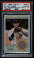 2017 Topps Heritage Minors Clubhouse Blue Gleyber Torres RC Jersey 32/50 PSA 10