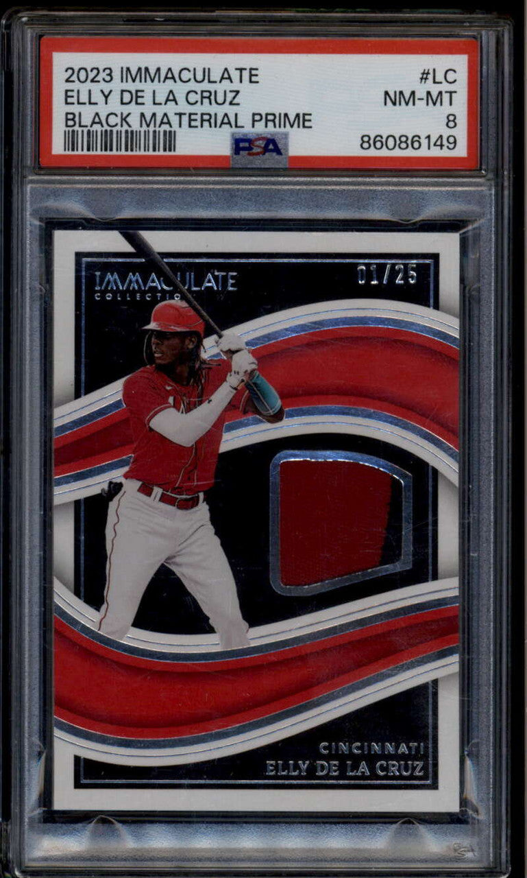 2023 Immaculate Collection Black Materials Elly De La Cruz RC Patch 1/25 PSA 8