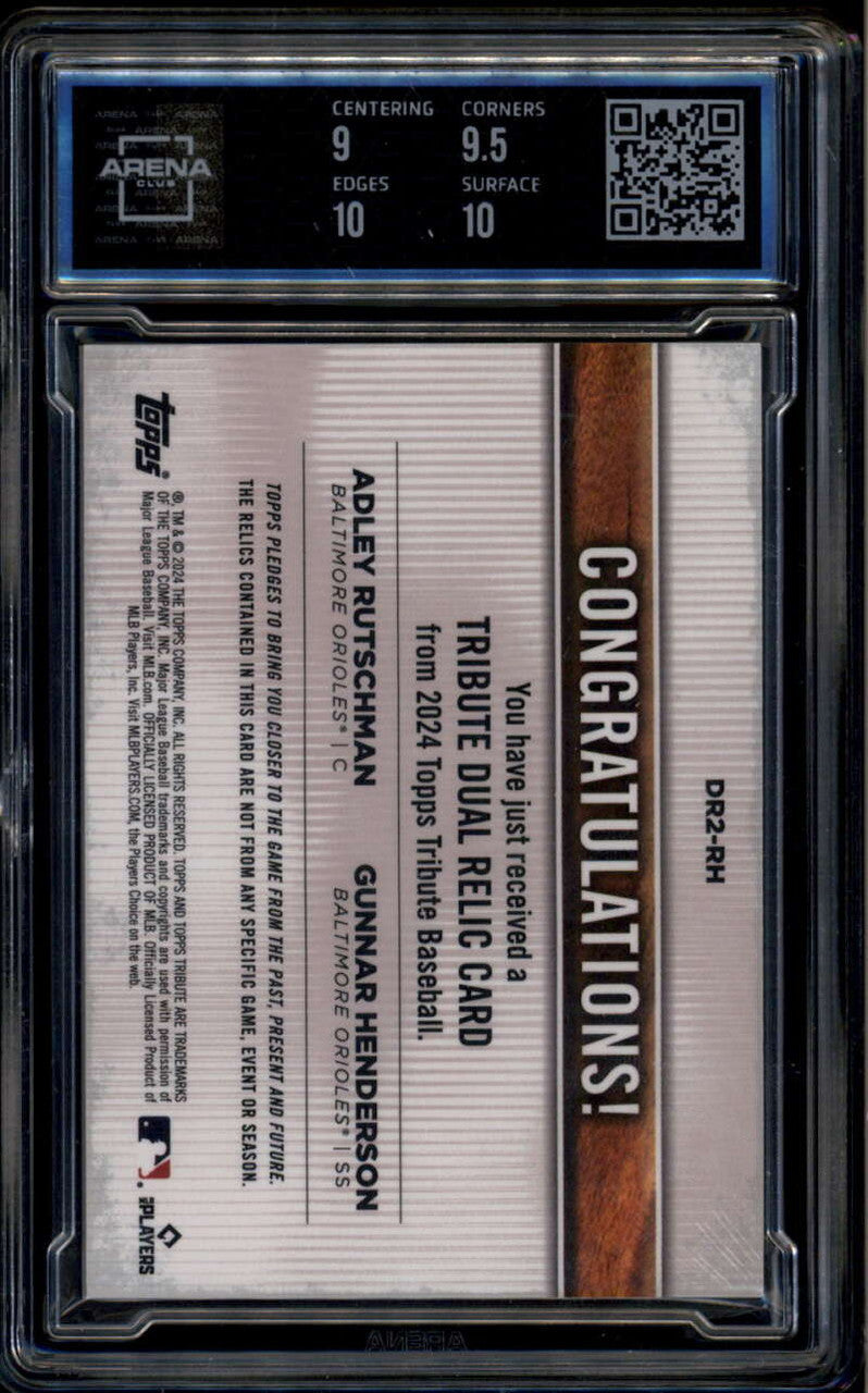 2024 Topps Tribute Dual Player Red Rutschman Henderson Patch 2/10 ARENA 9.5