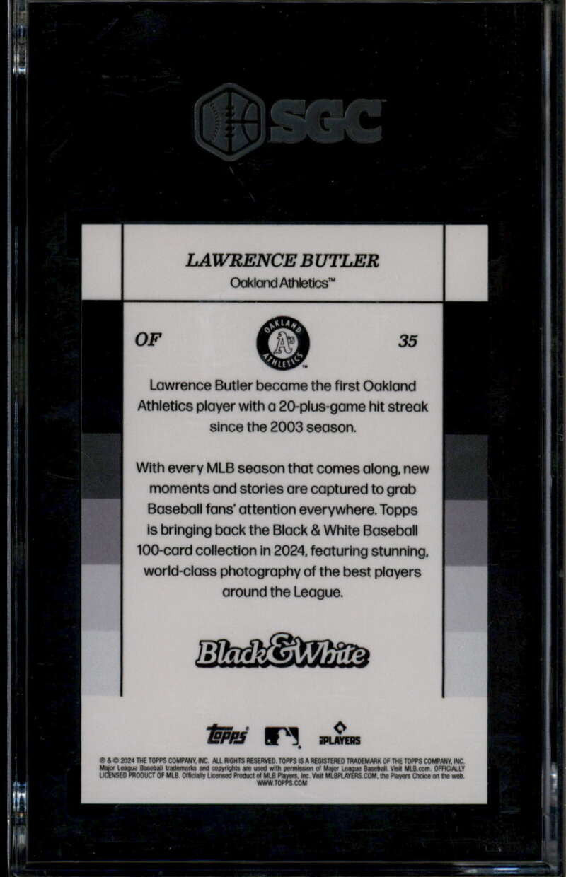 2024 Topps Black and White Green 35 Lawrence Butler Rookie RC 33/99 SGC 10 GM