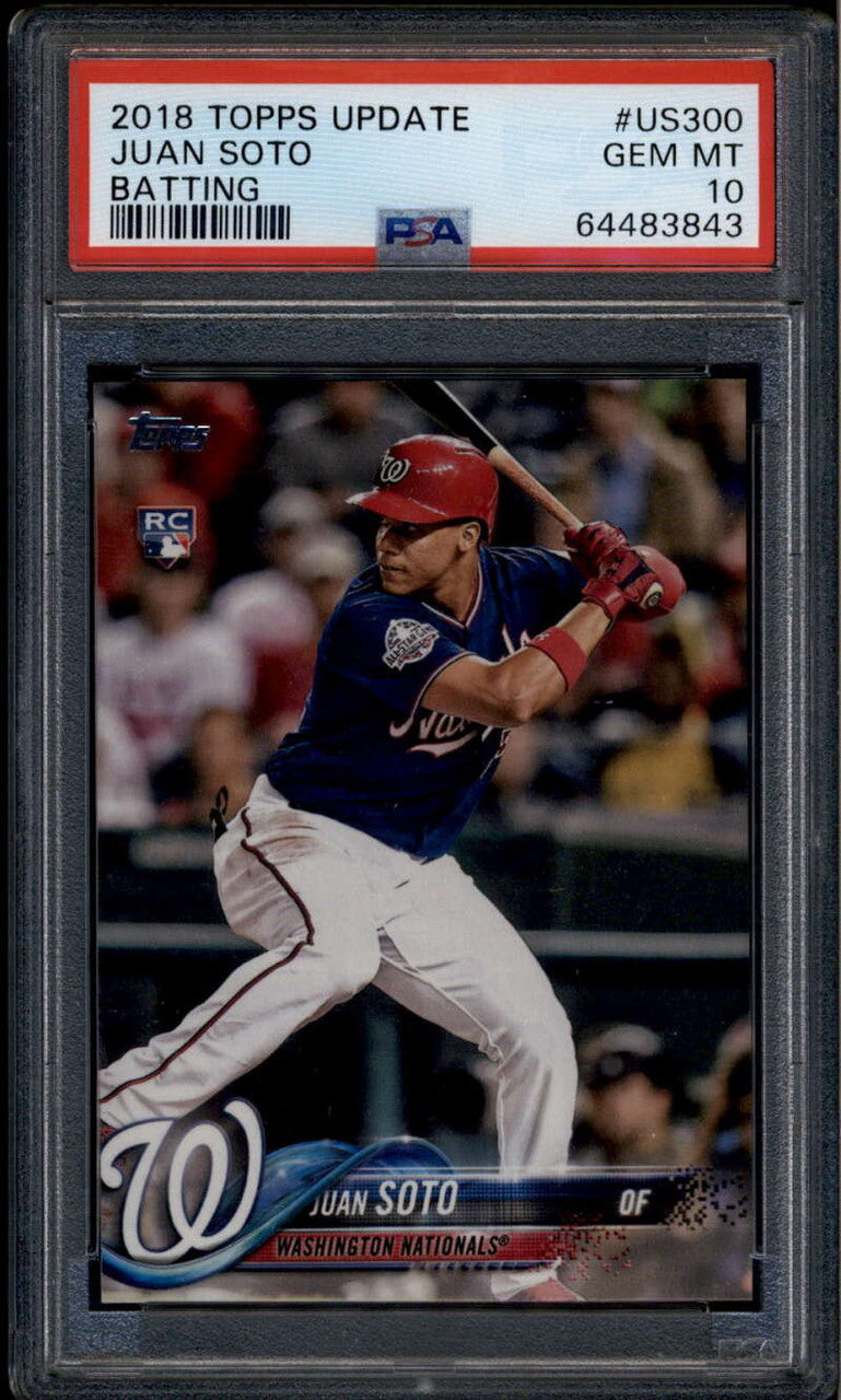 SOLD 185412 2018 Topps Update us300 Juan Soto Batting Rookie RC PSA 10 GEM MT 64483843