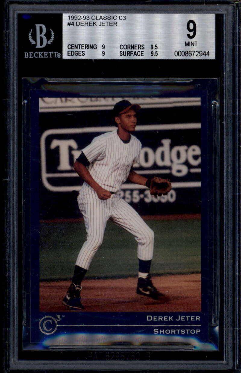 1992-93 Classic c3 4 Derek Jeter Rookie RC BGS 9 MINT