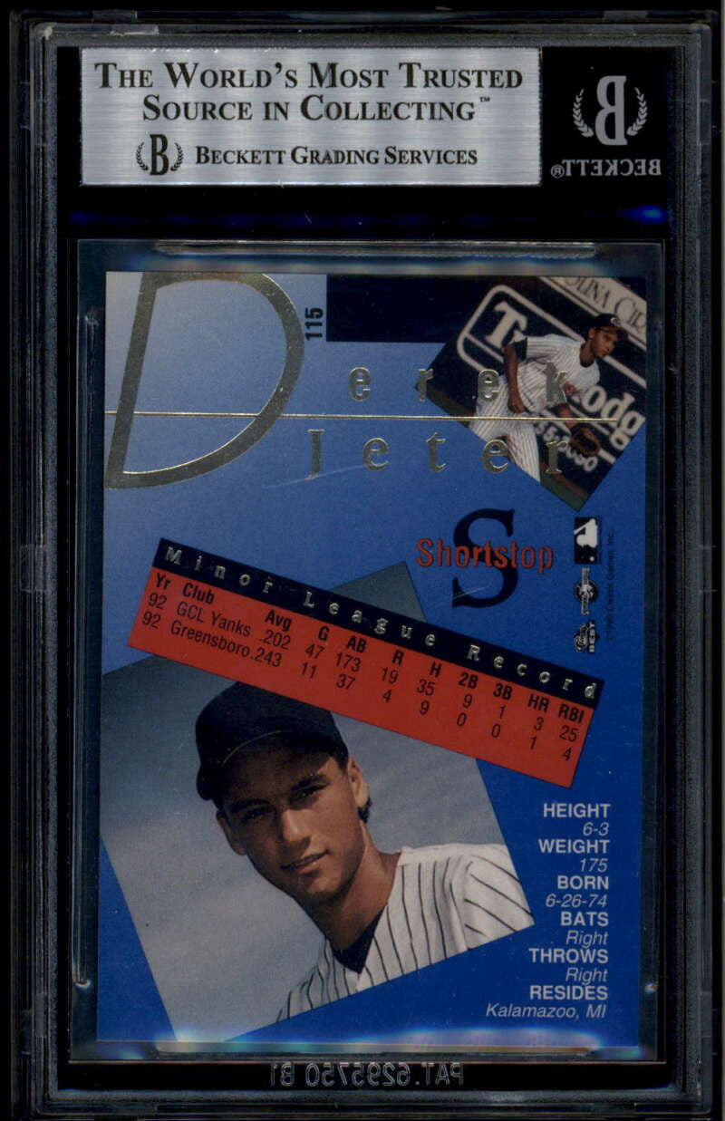 1993 Classic/Best Gold 115 Derek Jeter Rookie RC BGS 9 MINT