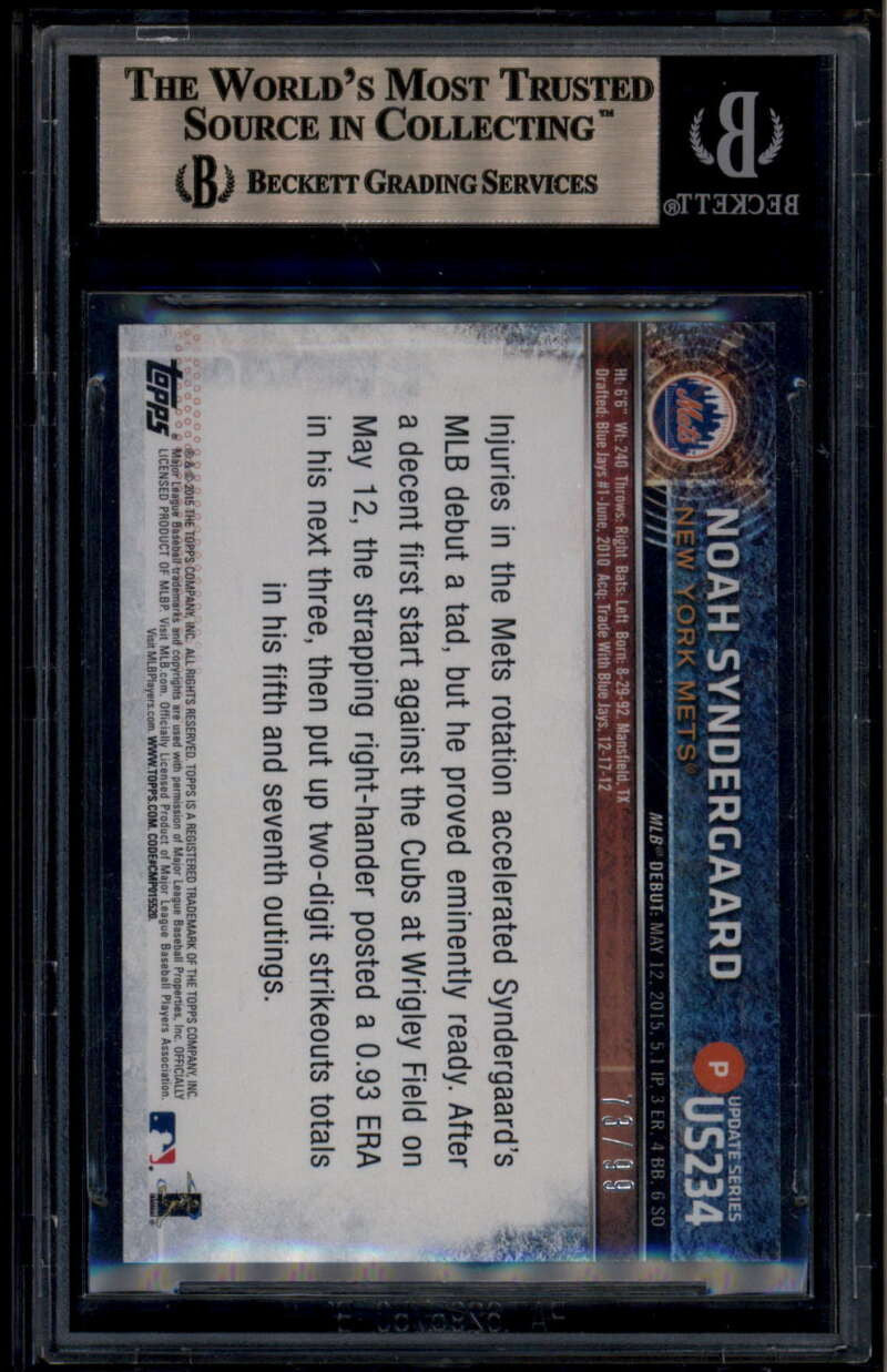 2015 Topps Update Snow Camo Noah Syndergaard RD Rookie Debut RC 73/99 BGS 9.5