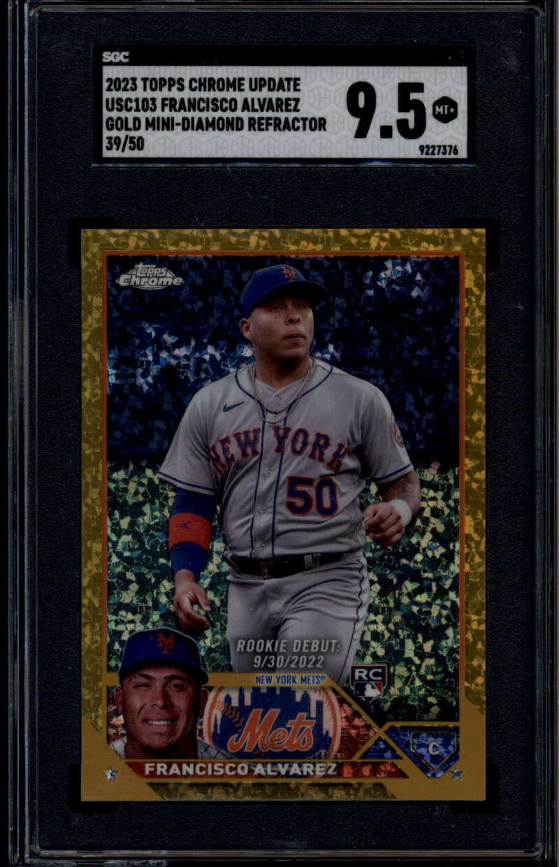 2023 Topps Chrome Gold Mini-Diamond Refractor Francisco Alvarez RC 39/50 SGC 9.5