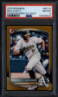 2025 Bowman Prospects Gold bp114 Nick Kurtz Rookie RC 19/50 PSA 8 NM-MT