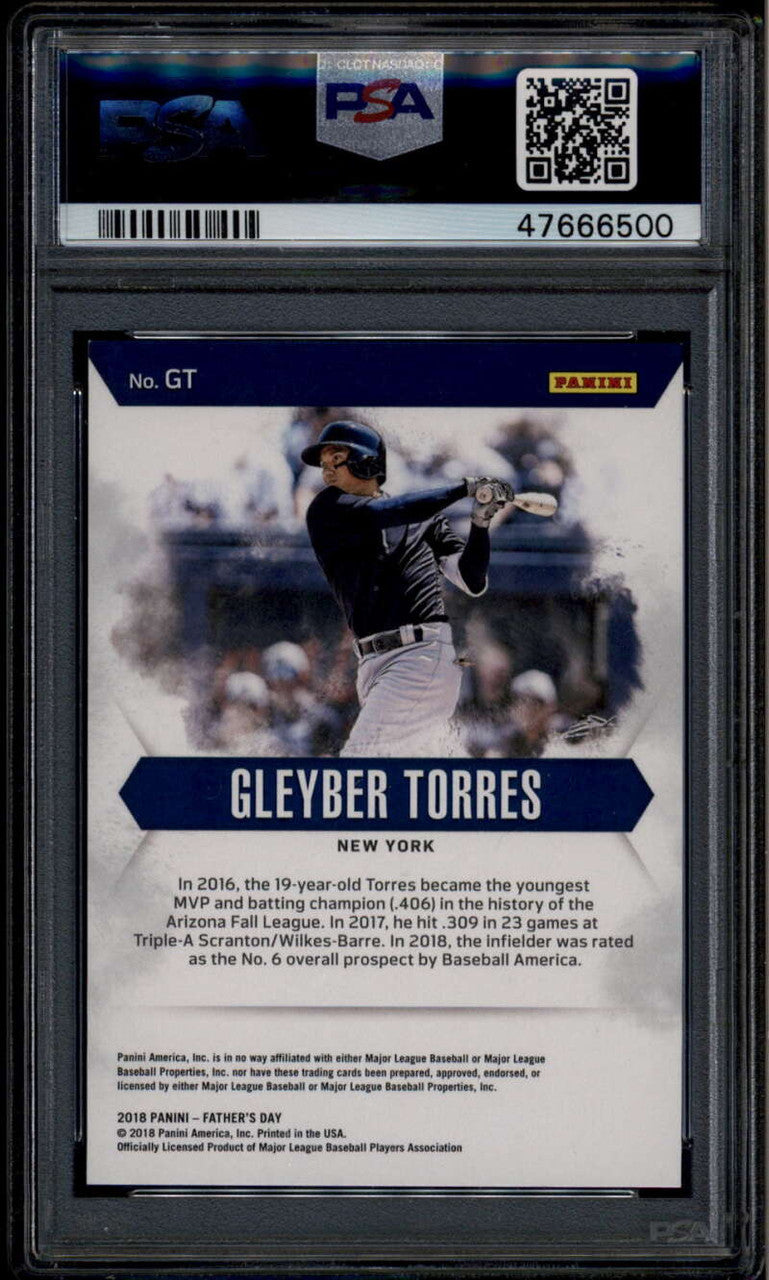 2018 Panini Father's Day Checkerboard GT Gleyber Torres Rookie RC 4/5 PSA 9 MINT