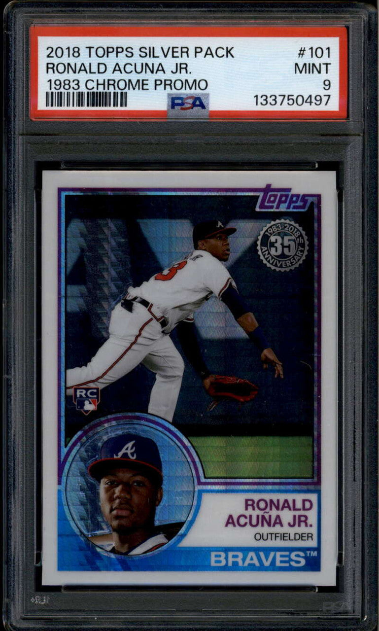 2018 Topps 83 1983 Silver Pack Chrome Refractor 101 Ronald Acuna Rookie RC PSA 9