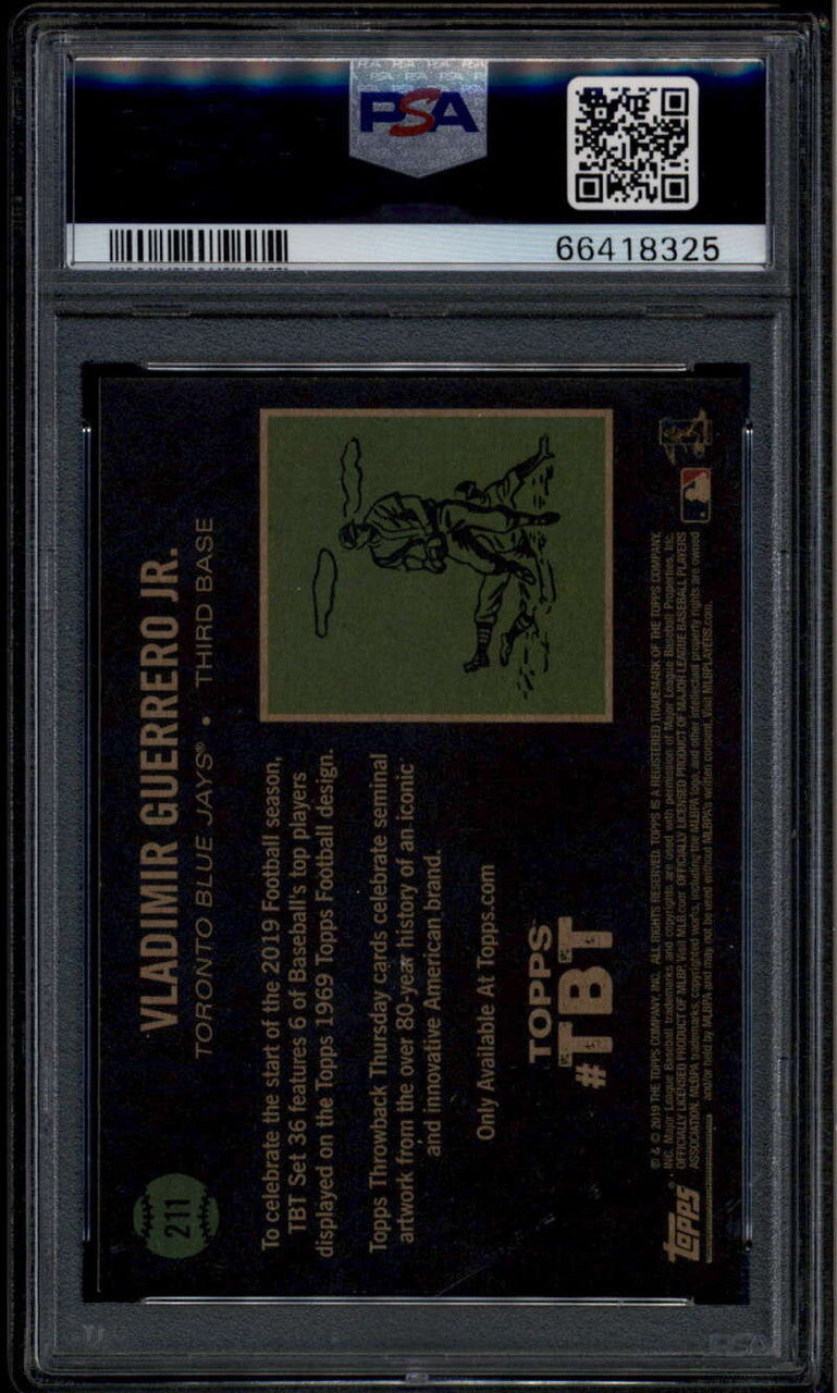 2019 Topps Throwback Thursday 211 Vladimir Guerrero '69 Football RC PSA 10 18325