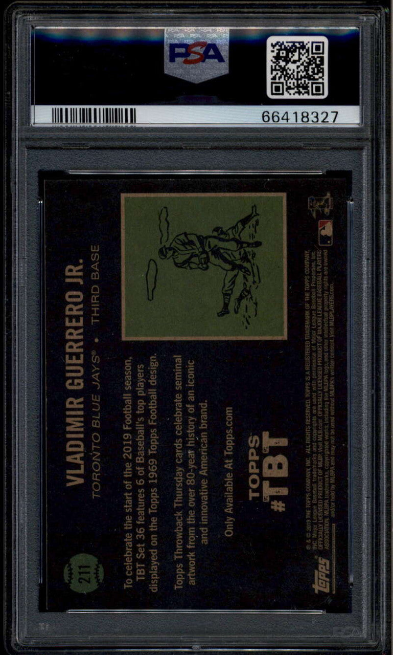2019 Topps Throwback Thursday 211 Vladimir Guerrero '69 Football RC PSA 10 18327
