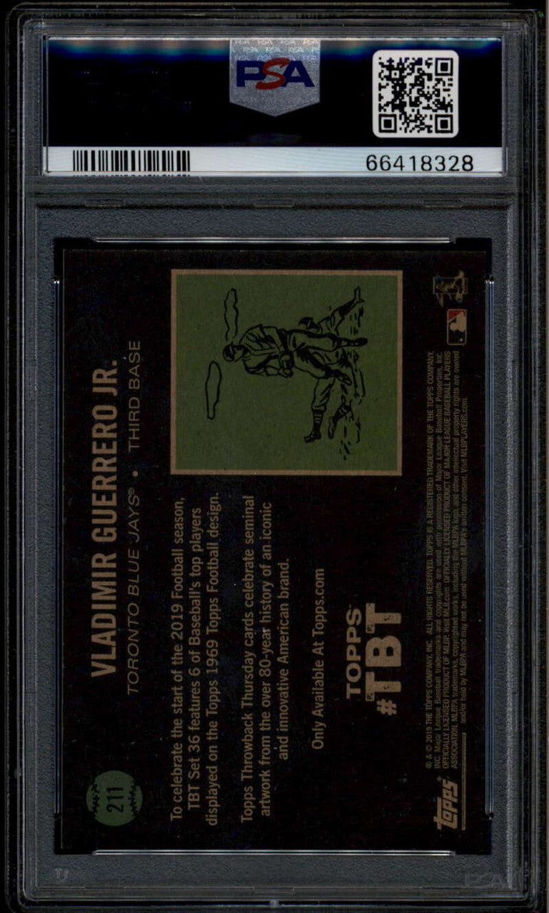 SOLD 185440 2019 Topps Throwback Thursday 211 Vladimir Guerrero '69 Football RC PSA 10 18328