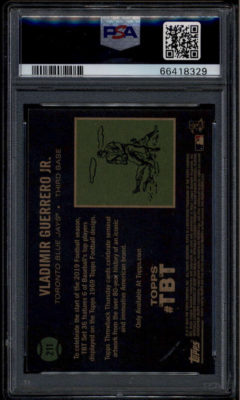 2019 Topps Throwback Thursday 211 Vladimir Guerrero '69 Football RC PSA 10 18329