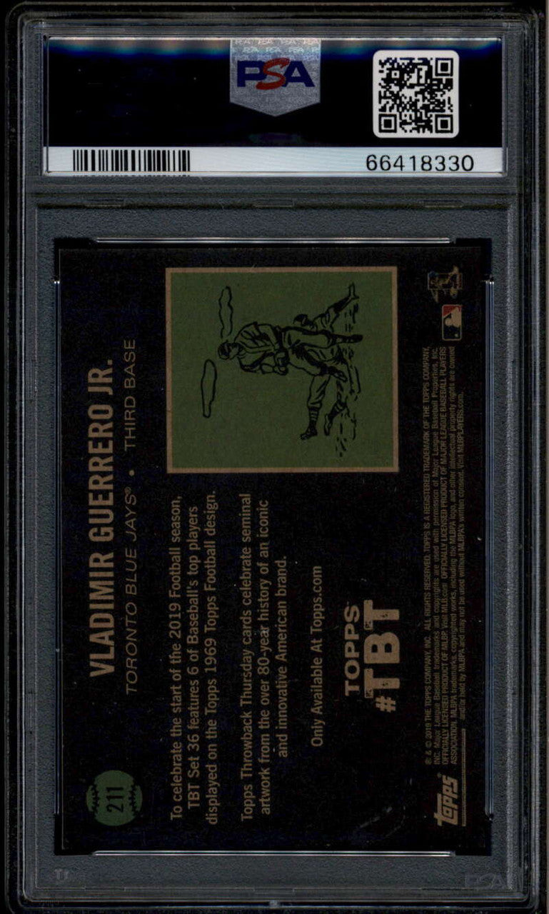 2019 Topps Throwback Thursday 211 Vladimir Guerrero '69 Football RC PSA 10 18330