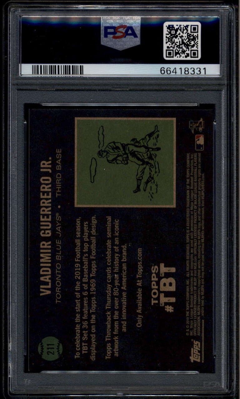 2019 Topps Throwback Thursday 211 Vladimir Guerrero '69 Football RC PSA 10 18331