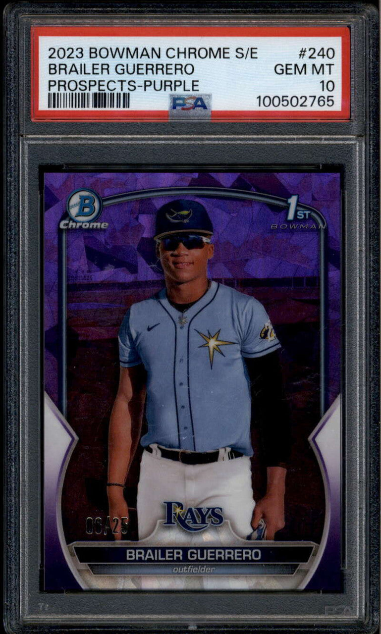 2023 Bowman Chrome Sapphire Purple Refractor Brailer Guerrero RC 6/25 PSA 10 GEM