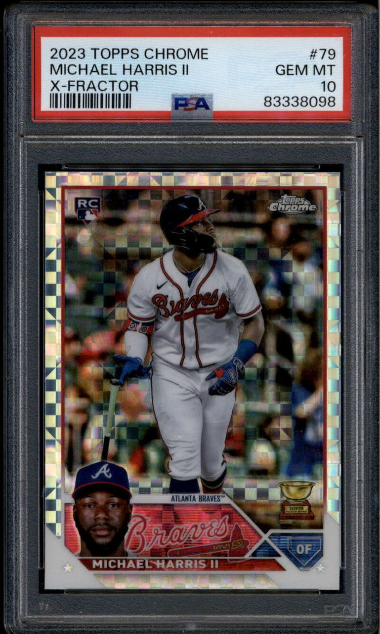 SOLD 185453 2023 Topps Chrome X-Fractor 79 Michael Harris II Rookie RC PSA 10 GEM MT