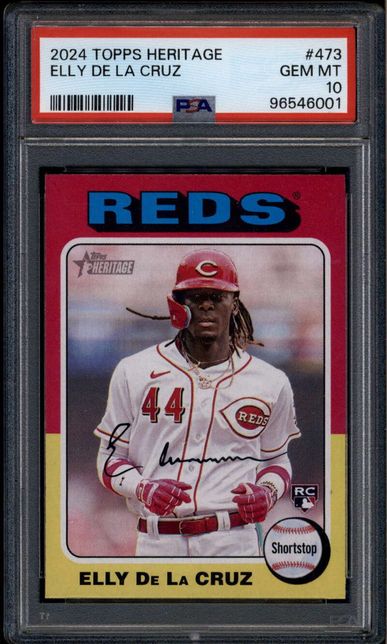 SOLD 185455 2024 Topps Heritage 473 Elly De La Cruz Rookie RC PSA 10 GEM MT
