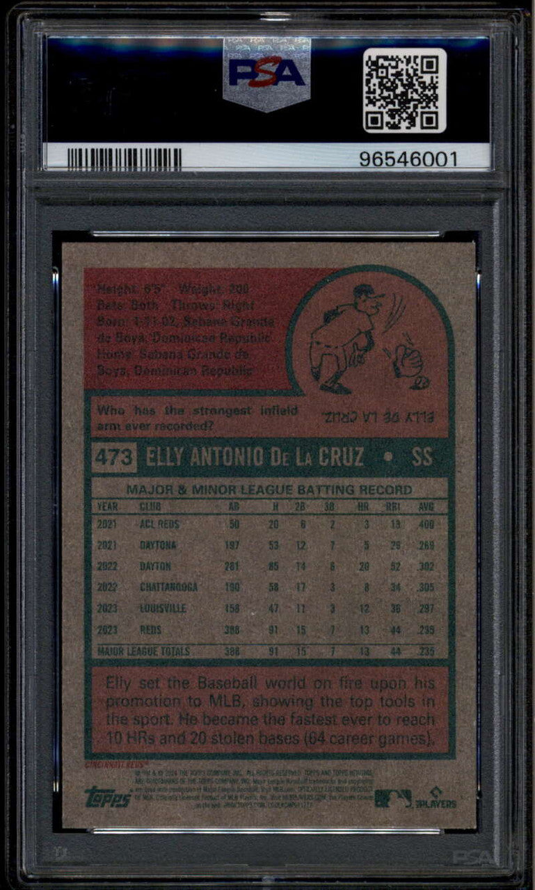SOLD 185455 2024 Topps Heritage 473 Elly De La Cruz Rookie RC PSA 10 GEM MT
