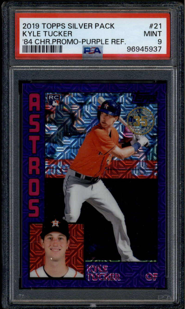 2019 Topps 84 Silver Pack Chrome Purple Refractor Kyle Tucker Rookie RC 75 PSA 9