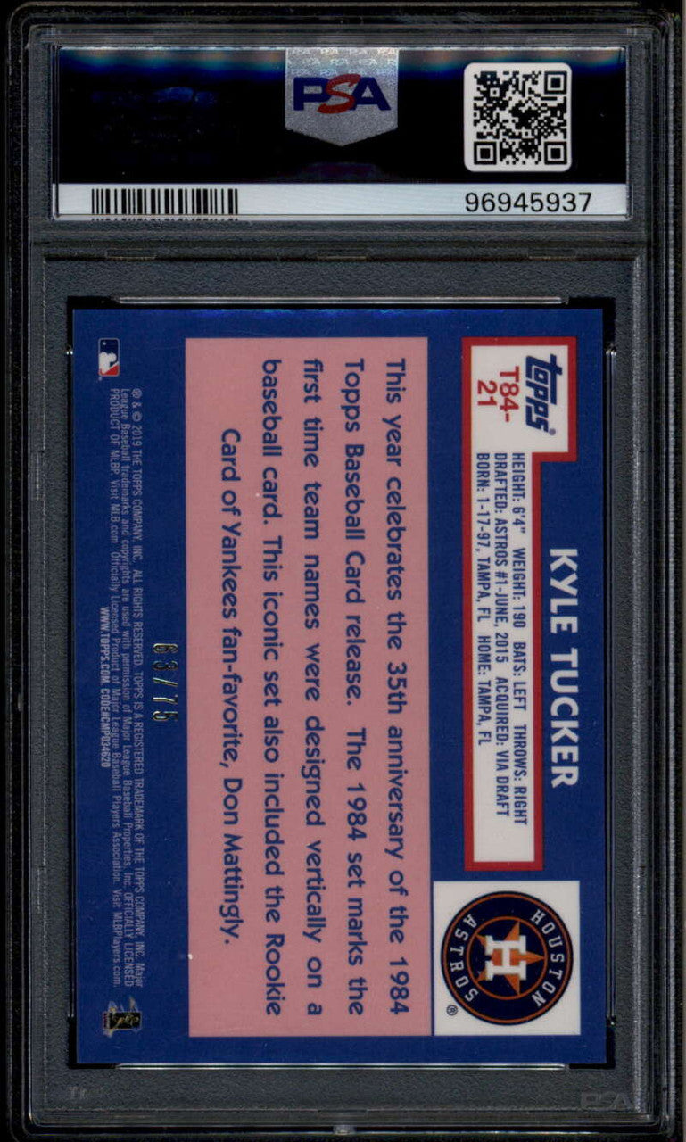 2019 Topps 84 Silver Pack Chrome Purple Refractor Kyle Tucker Rookie RC 75 PSA 9