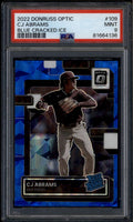 2022 Donruss Optic Cracked Ice Blue Refractor 109 CJ Abrams Rookie RC 4/7 PSA 9