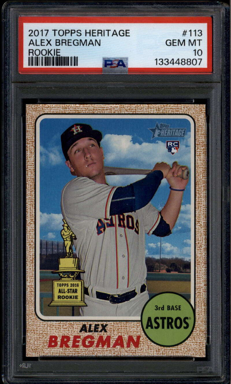 2017 Topps Heritage 113b Alex Bregman Action Variation Rookie RC SP PSA 10 GEM