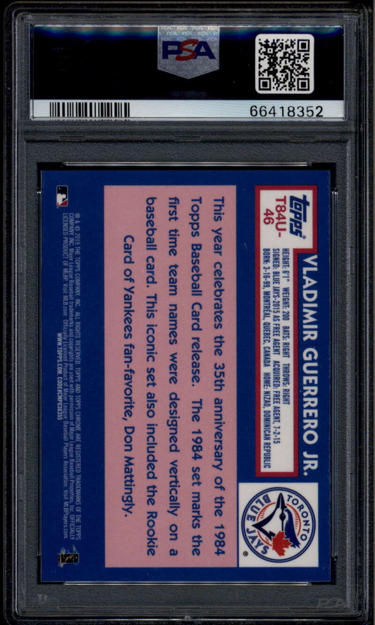 2019 Topps Update '84 Silver Pack Chrome Vladimir Guerrero Rookie RC PSA 10 8352